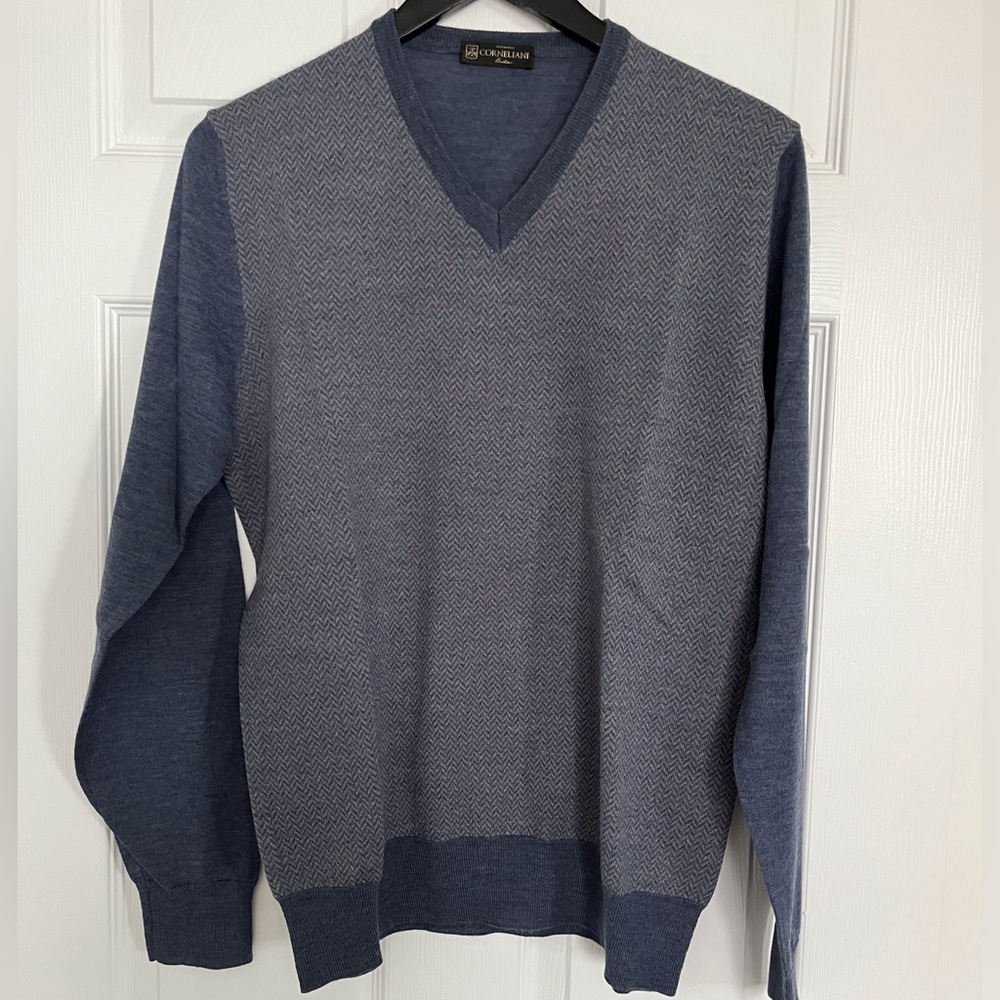 Corneliani - sz 50 (m/L) - blue, grey taupe - V-neck